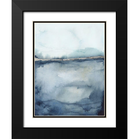 Custom Coastal Horizon II in Silver Black Modern Wood Framed Art Print with Double Matting by Borges, Victoria