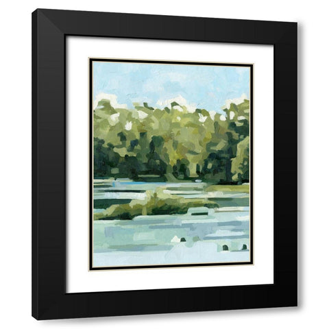 River Day I Black Modern Wood Framed Art Print with Double Matting by Caroline, Emma