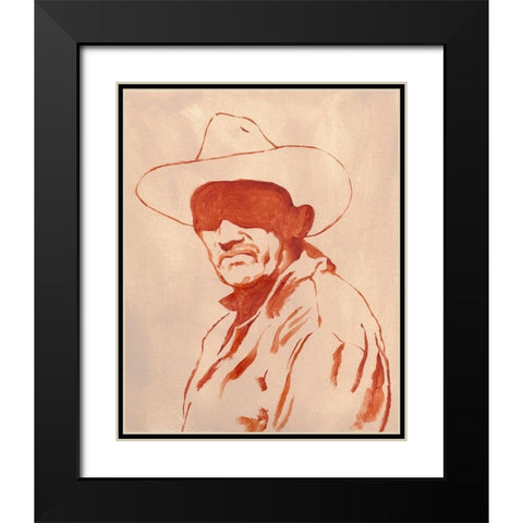Man of the West II Black Modern Wood Framed Art Print with Double Matting by Green, Jacob