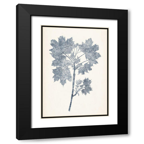 Navy Botanicals I Black Modern Wood Framed Art Print with Double Matting by Vision Studio