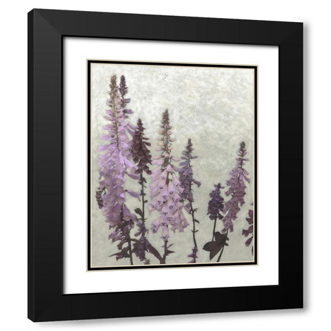 Non-Embellished Foxgloves II Black Modern Wood Framed Art Print with Double Matting by Zarris, Chariklia