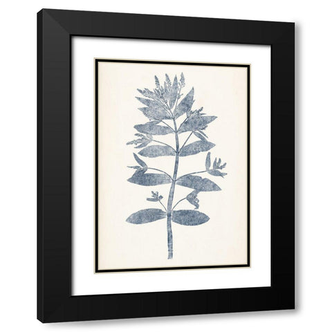 Navy Botanicals III Black Modern Wood Framed Art Print with Double Matting by Vision Studio