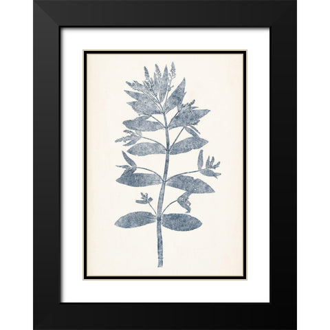 Navy Botanicals III Black Modern Wood Framed Art Print with Double Matting by Vision Studio