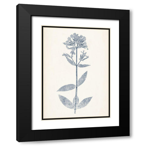 Navy Botanicals V Black Modern Wood Framed Art Print with Double Matting by Vision Studio