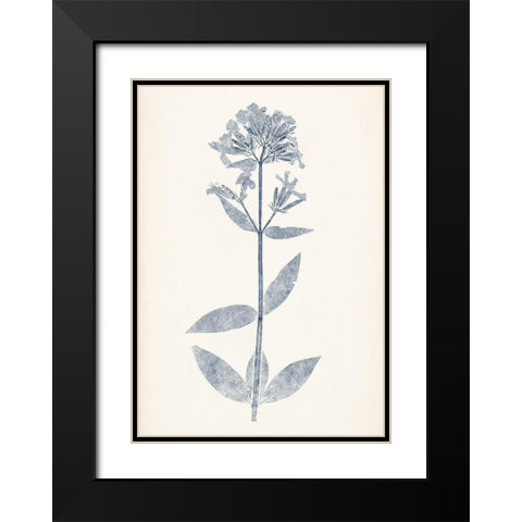 Navy Botanicals V Black Modern Wood Framed Art Print with Double Matting by Vision Studio