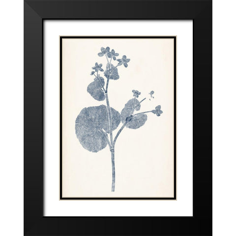 Navy Botanicals VI Black Modern Wood Framed Art Print with Double Matting by Vision Studio