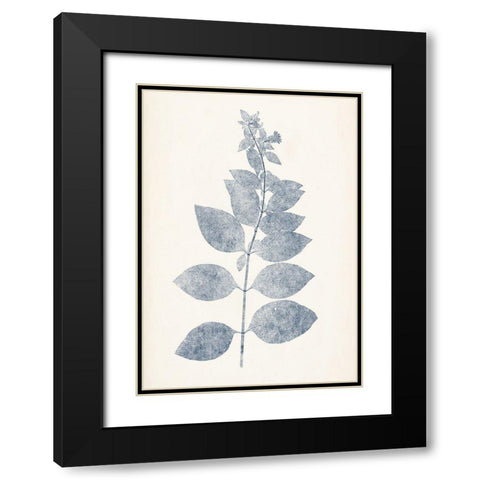 Navy Botanicals IX Black Modern Wood Framed Art Print with Double Matting by Vision Studio