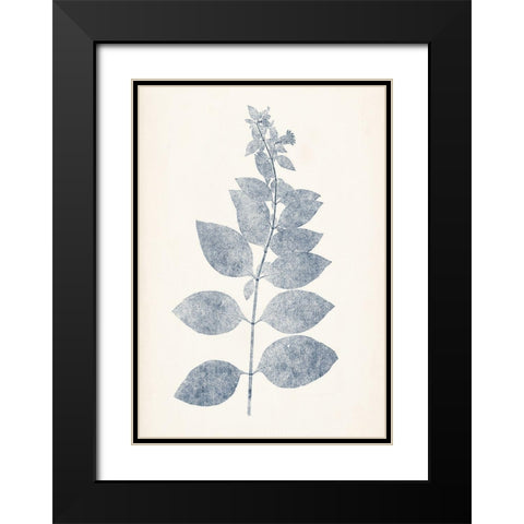 Navy Botanicals IX Black Modern Wood Framed Art Print with Double Matting by Vision Studio
