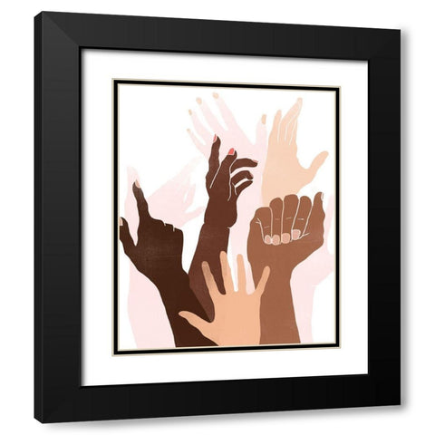 Reach and Rise II Black Modern Wood Framed Art Print with Double Matting by Vess, June Erica