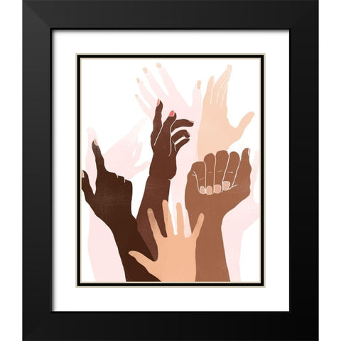 Reach and Rise II Black Modern Wood Framed Art Print with Double Matting by Vess, June Erica