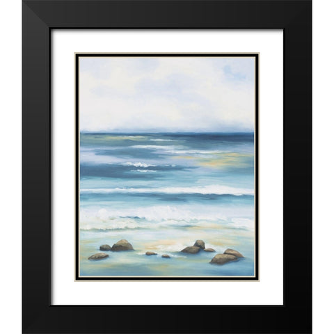 Blue Crush Black Modern Wood Framed Art Print with Double Matting by Keusder, Danusia