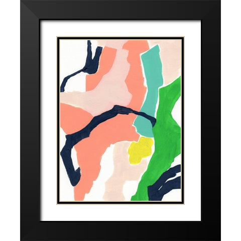 Color Current I Black Modern Wood Framed Art Print with Double Matting by Vess, June Erica