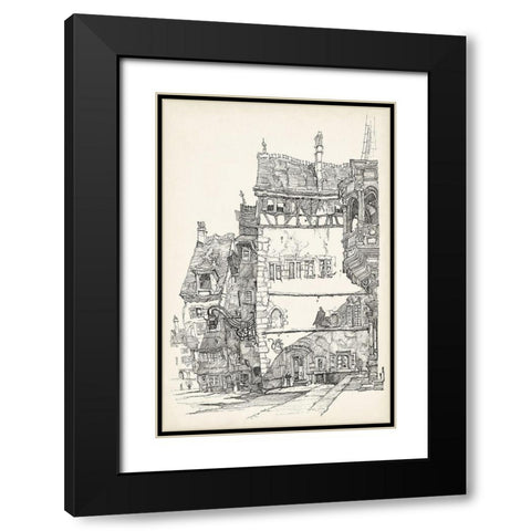 Vintage Italian Village I Black Modern Wood Framed Art Print with Double Matting by Foust, Richard