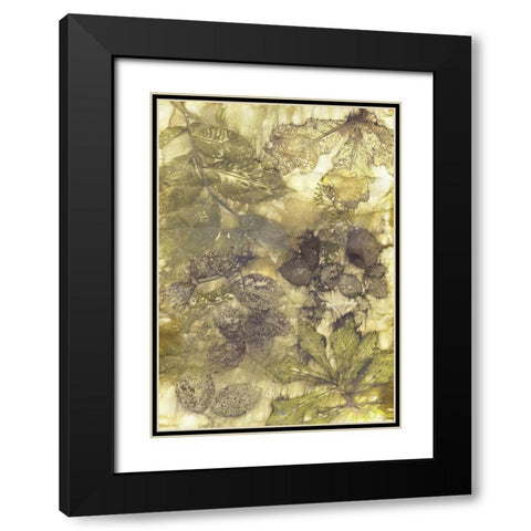 Eco Print I Black Modern Wood Framed Art Print with Double Matting by Phillips, Kathryn