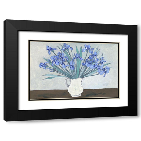 Van Gogh Irises II Black Modern Wood Framed Art Print with Double Matting by Wang, Melissa