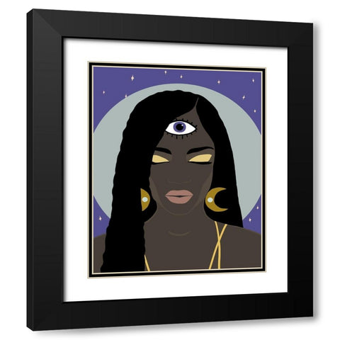Womans Intuition II Black Modern Wood Framed Art Print with Double Matting by Warren, Annie