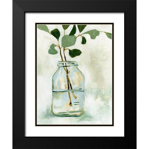Eucalyptus Branch Still Life II Black Modern Wood Framed Art Print with Double Matting by Caroline, Emma