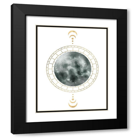 Lunar Phase I Black Modern Wood Framed Art Print with Double Matting by Wang, Melissa