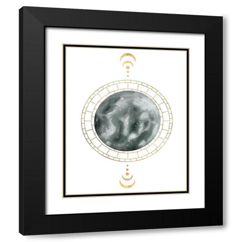 Lunar Phase II Black Modern Wood Framed Art Print with Double Matting by Wang, Melissa