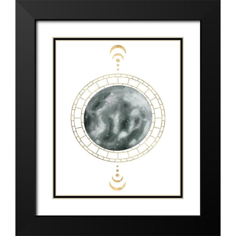 Lunar Phase II Black Modern Wood Framed Art Print with Double Matting by Wang, Melissa