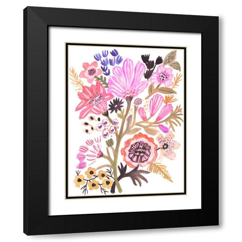 Flower Posy III Black Modern Wood Framed Art Print with Double Matting by Fields, Karen