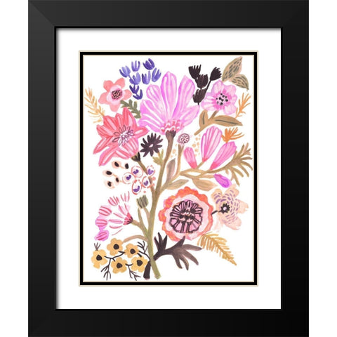 Flower Posy III Black Modern Wood Framed Art Print with Double Matting by Fields, Karen