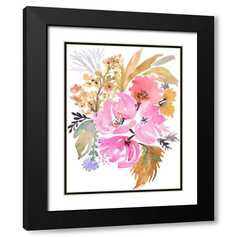 Flower Posy IV Black Modern Wood Framed Art Print with Double Matting by Fields, Karen