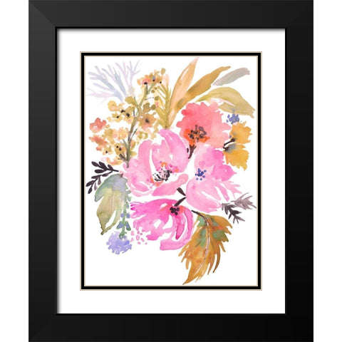 Flower Posy IV Black Modern Wood Framed Art Print with Double Matting by Fields, Karen
