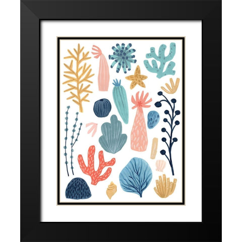Reef Assortment II Black Modern Wood Framed Art Print with Double Matting by Vess, June Erica