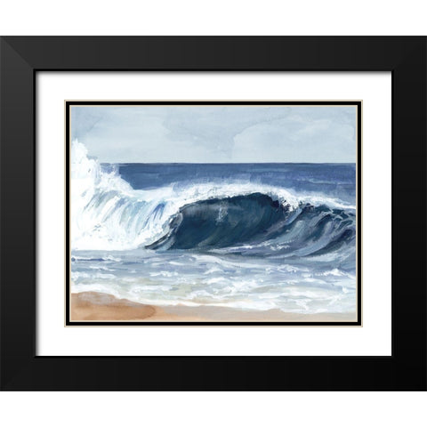 Surf Spray II Black Modern Wood Framed Art Print with Double Matting by Barnes, Victoria