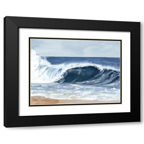 Surf Spray II Black Modern Wood Framed Art Print with Double Matting by Barnes, Victoria