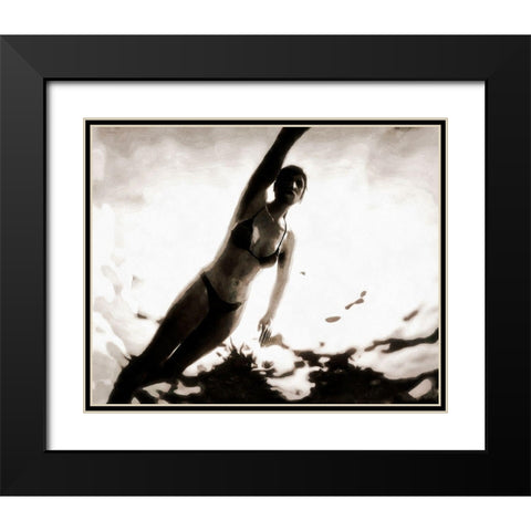 Evening Swim I Black Modern Wood Framed Art Print with Double Matting by Saunders, Alonzo