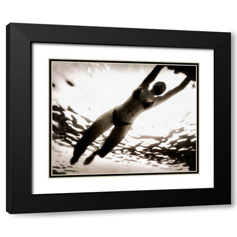 Evening Swim II Black Modern Wood Framed Art Print with Double Matting by Saunders, Alonzo