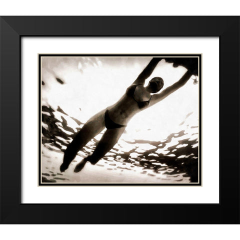 Evening Swim II Black Modern Wood Framed Art Print with Double Matting by Saunders, Alonzo