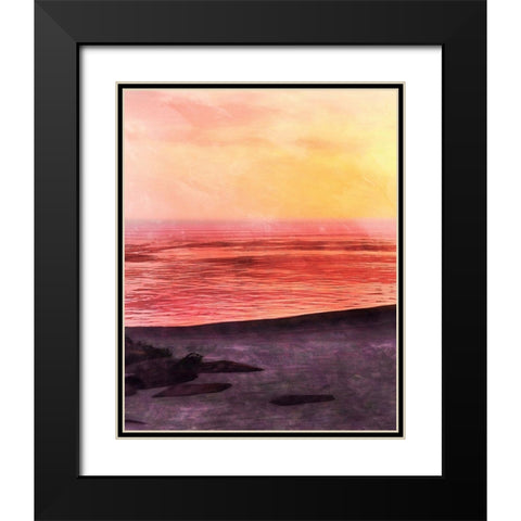 Beachland I Black Modern Wood Framed Art Print with Double Matting by Saunders, Alonzo