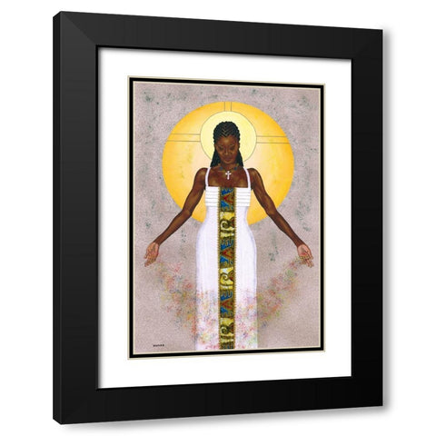 Her Peace Black Modern Wood Framed Art Print with Double Matting by Saunders, Alonzo