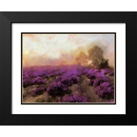 Purple Countryside I Black Modern Wood Framed Art Print with Double Matting by Saunders, Alonzo