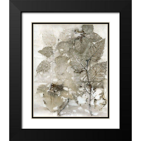 Custom Birch Leaves I Black Modern Wood Framed Art Print with Double Matting by Phillips, Kathryn