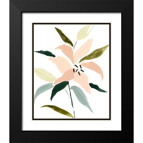 Lily Abstracted I Black Modern Wood Framed Art Print with Double Matting by Barnes, Victoria