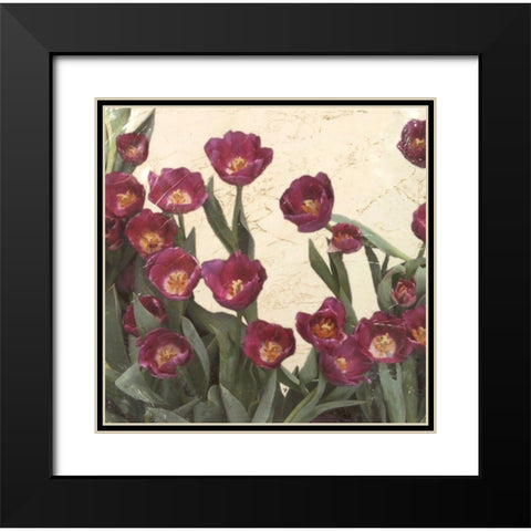 Spring Tulips I Black Modern Wood Framed Art Print with Double Matting by Meagher, Megan