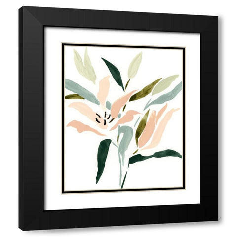 Lily Abstracted II Black Modern Wood Framed Art Print with Double Matting by Barnes, Victoria