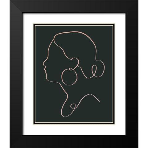 Minimal Cameo II Black Modern Wood Framed Art Print with Double Matting by Barnes, Victoria