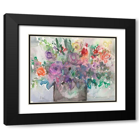 The Mixed Water Garden I Black Modern Wood Framed Art Print with Double Matting by Dixon, Samuel