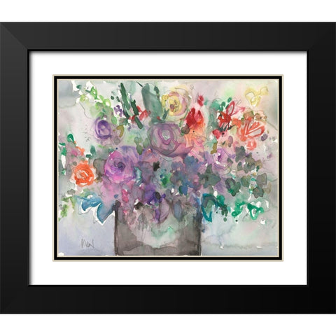 The Mixed Water Garden I Black Modern Wood Framed Art Print with Double Matting by Dixon, Samuel