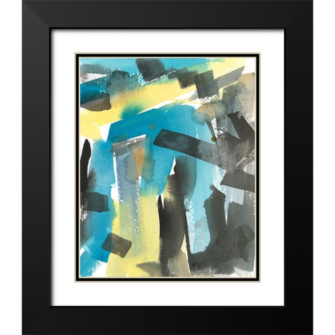 Interconnect II Black Modern Wood Framed Art Print with Double Matting by Dixon, Samuel