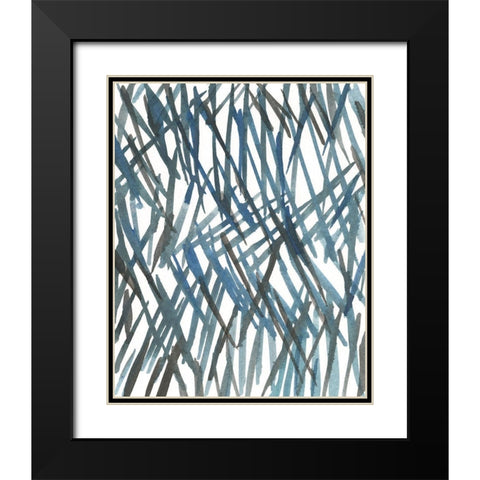 Blue Grass I Black Modern Wood Framed Art Print with Double Matting by Dixon, Samuel