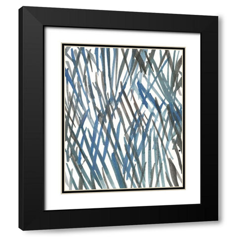 Blue Grass II Black Modern Wood Framed Art Print with Double Matting by Dixon, Samuel