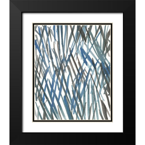 Blue Grass II Black Modern Wood Framed Art Print with Double Matting by Dixon, Samuel