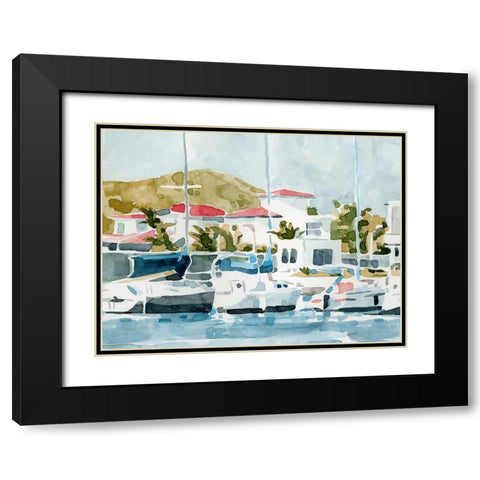 Vintage Vacation I Black Modern Wood Framed Art Print with Double Matting by Caroline, Emma