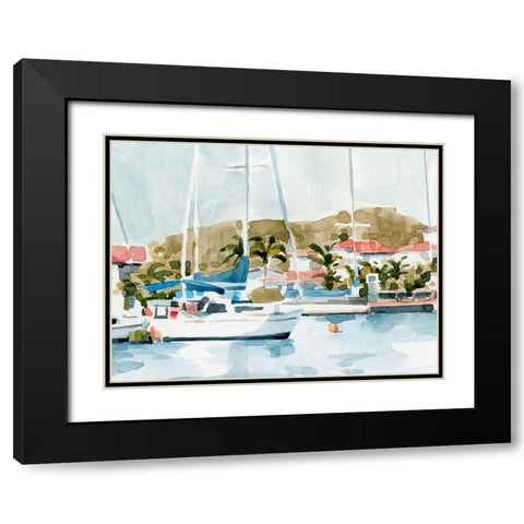 Vintage Vacation II Black Modern Wood Framed Art Print with Double Matting by Caroline, Emma